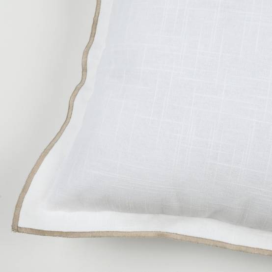 Lovely Casa - Coussin volant plat feston noir coton - LOVELY CASA - Coton - Blanc - Image 3