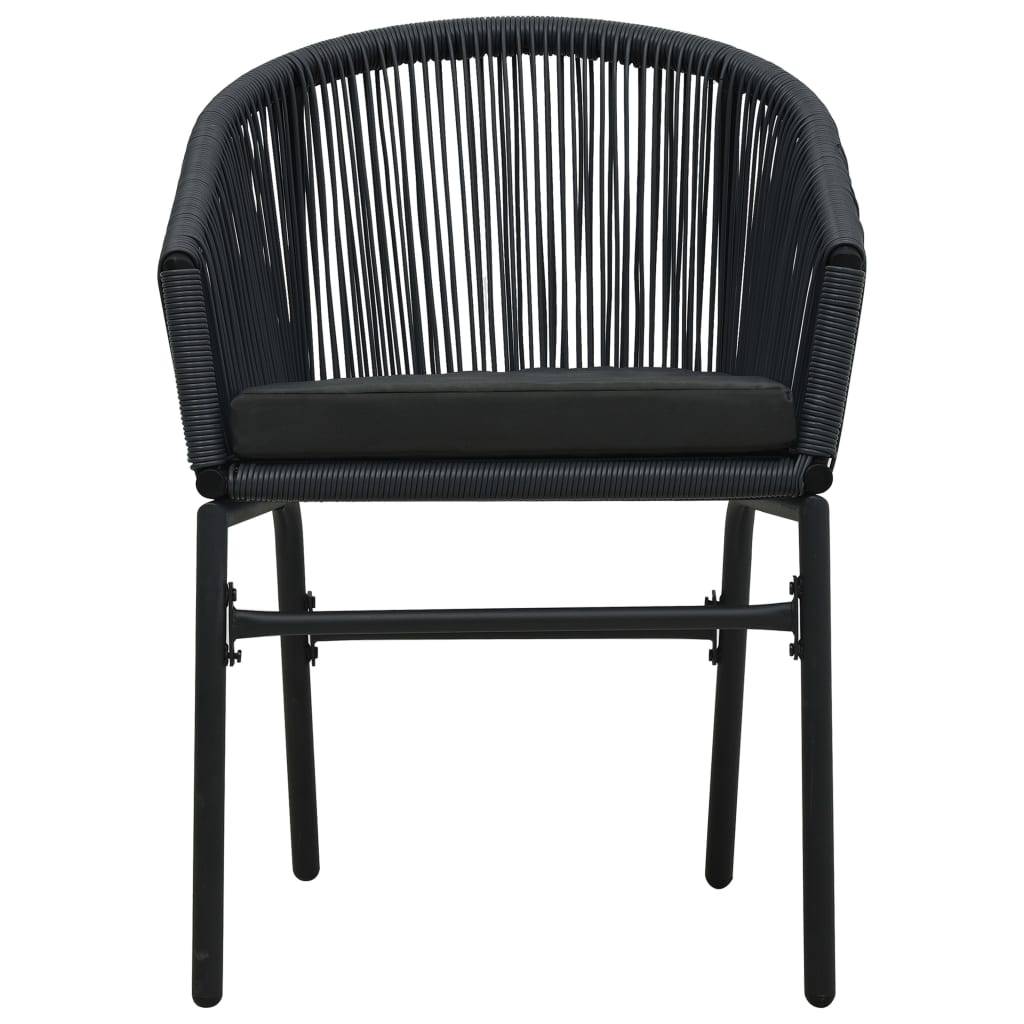 Ensemble Repas de Jardin 2P Rotin PVC avec Coussins Noir – ComfortXL Outdoor Living - Image 5