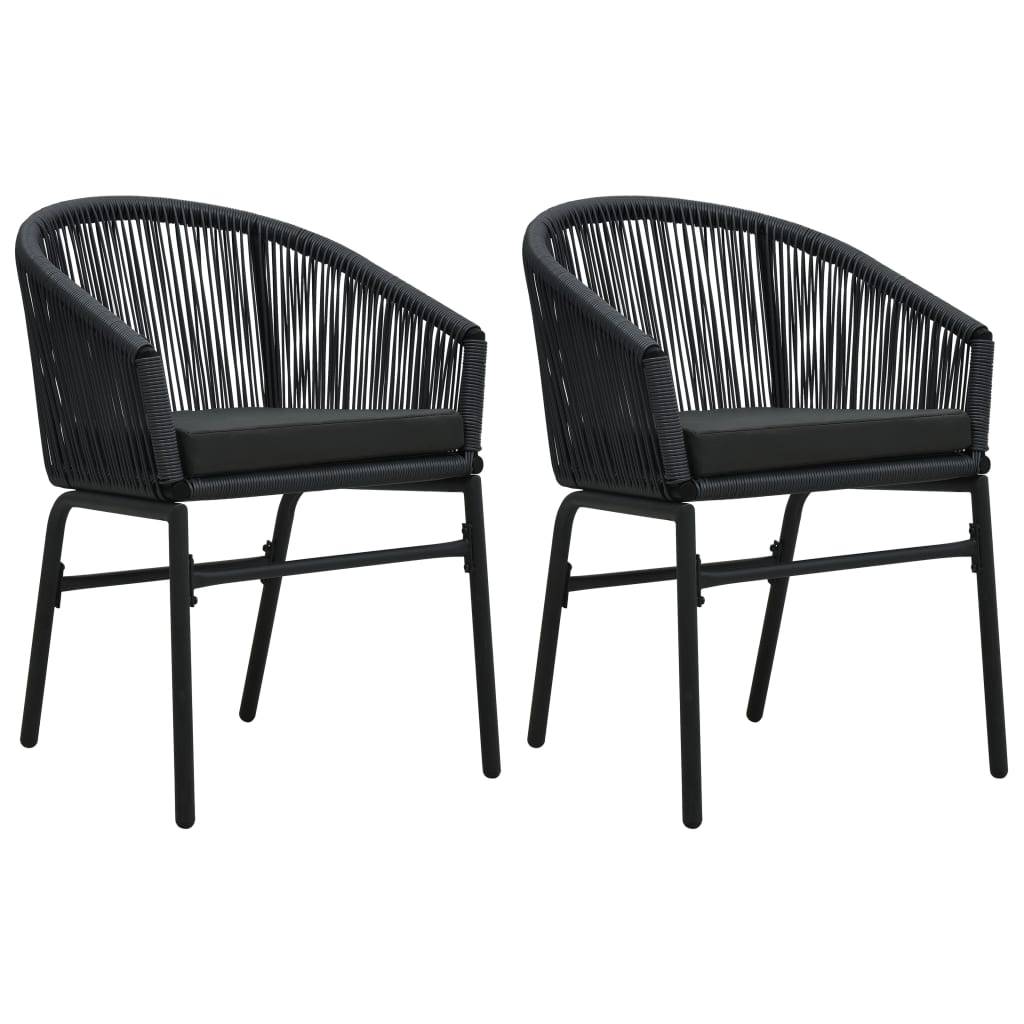 Ensemble Repas de Jardin 2P Rotin PVC avec Coussins Noir – ComfortXL Outdoor Living - Image 3