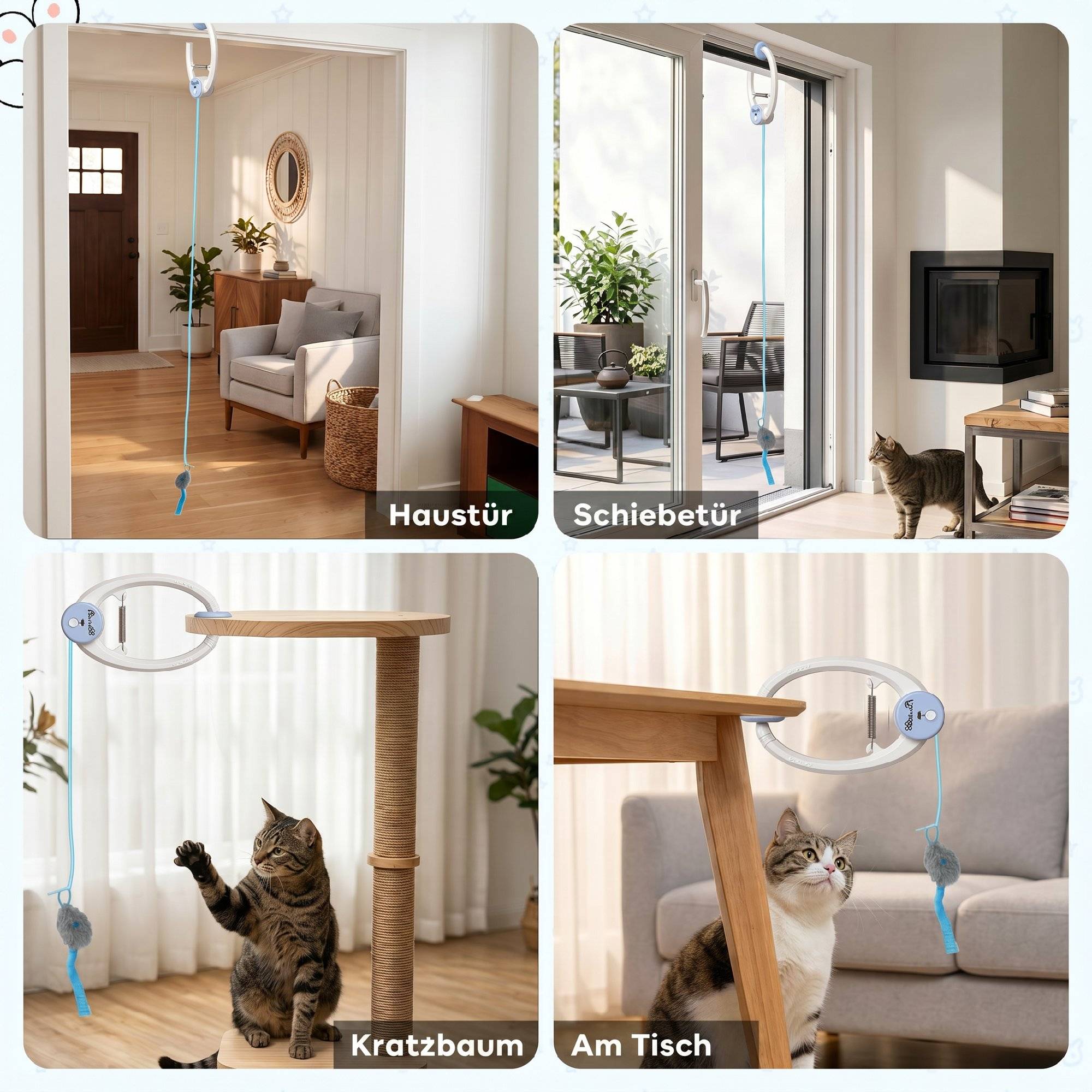 ComfortXL - Jouet interactif pour chat ABS blanc 24,1 x 13,8 x 6,6 cm à suspendre avec souris rebondissante rechargeable USB-C - Image 6
