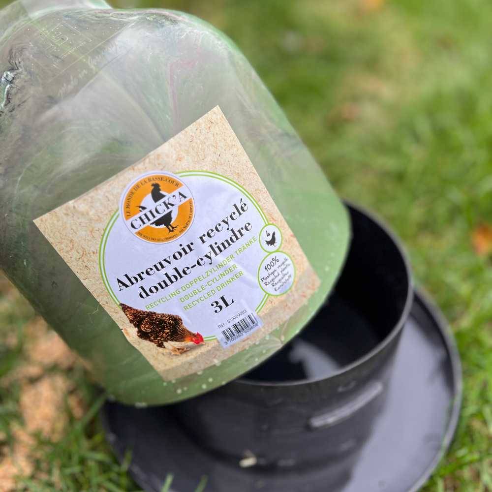 Chick'a - Abreuvoir recyclé double cylindre 3L CHICK'A - Imagen 4