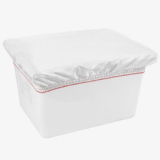 Bac grand volume 220 L - 2 roues fixes, 2 pivotantes avec freins - blanc - Gilac - Image 3
