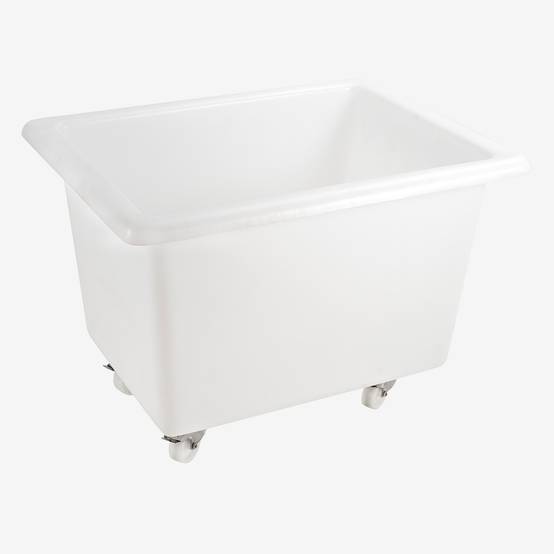 Bac grand volume 220 L - 2 roues fixes, 2 pivotantes avec freins - blanc - Gilac - Image 1