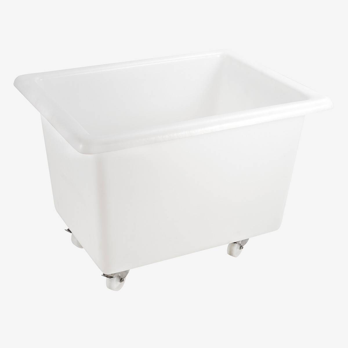 Bac grand volume 220 L - 2 roues fixes, 2 pivotantes avec freins - blanc - Gilac - Image 1