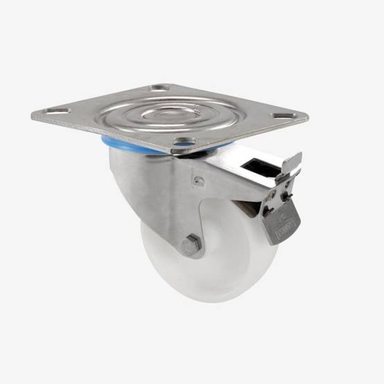 Bac grand volume 220 L - 2 roues fixes, 2 pivotantes avec freins - blanc - Gilac - Image 5