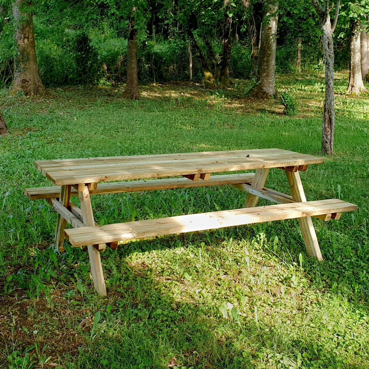 Table de pique-nique bois 6/8 places Fontainebleau - Cémonjardin - Imagen 2