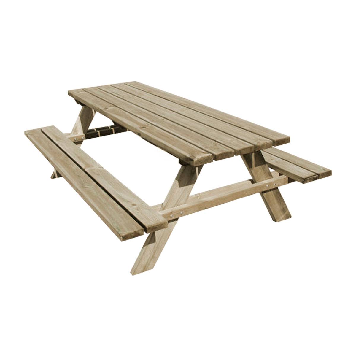 Table de pique-nique bois 6/8 places Fontainebleau - Cémonjardin - Imagen 1