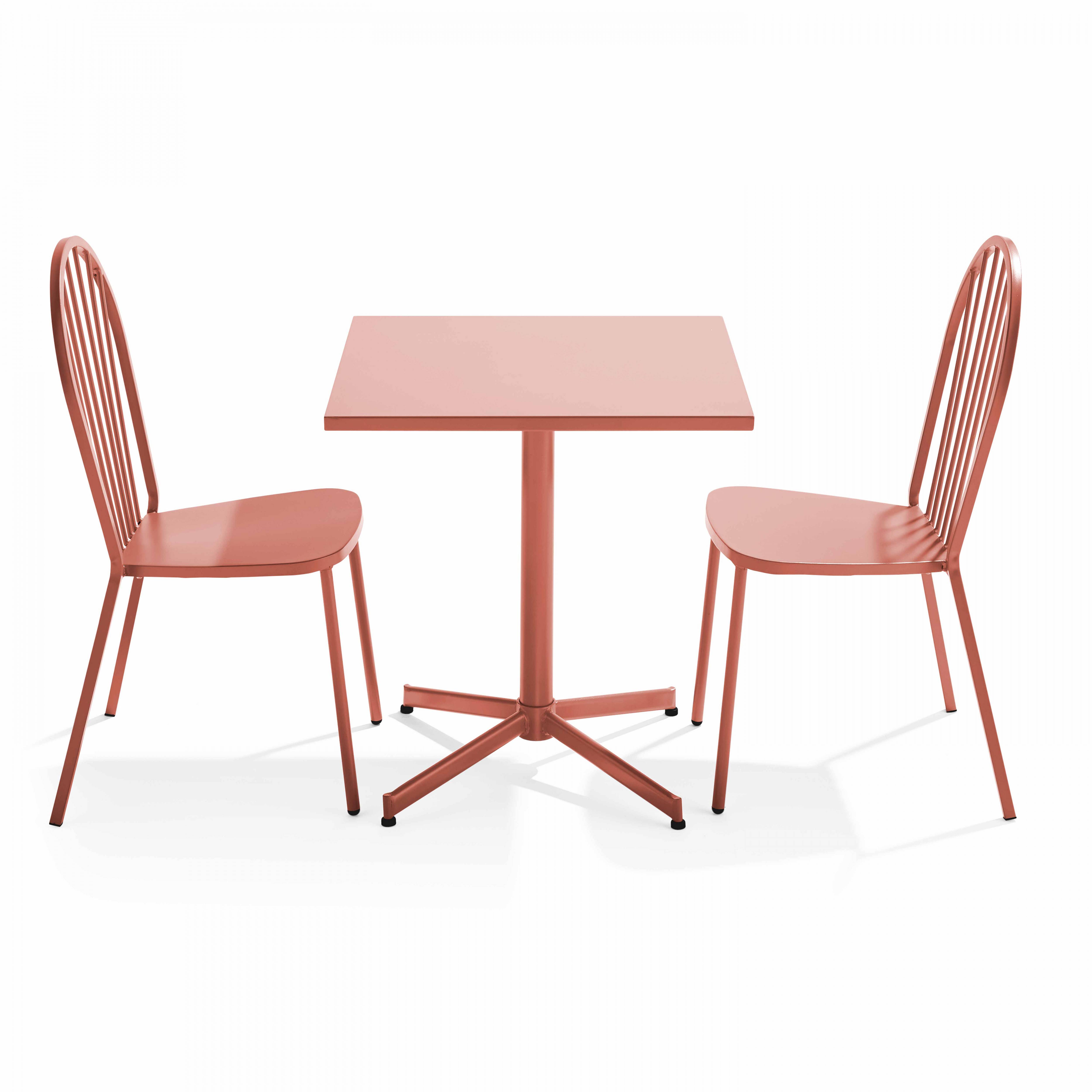 Oviala - Ensemble table de jardin inclinable et 2 chaises bistrot argile Palavas - Oviala - Image 1