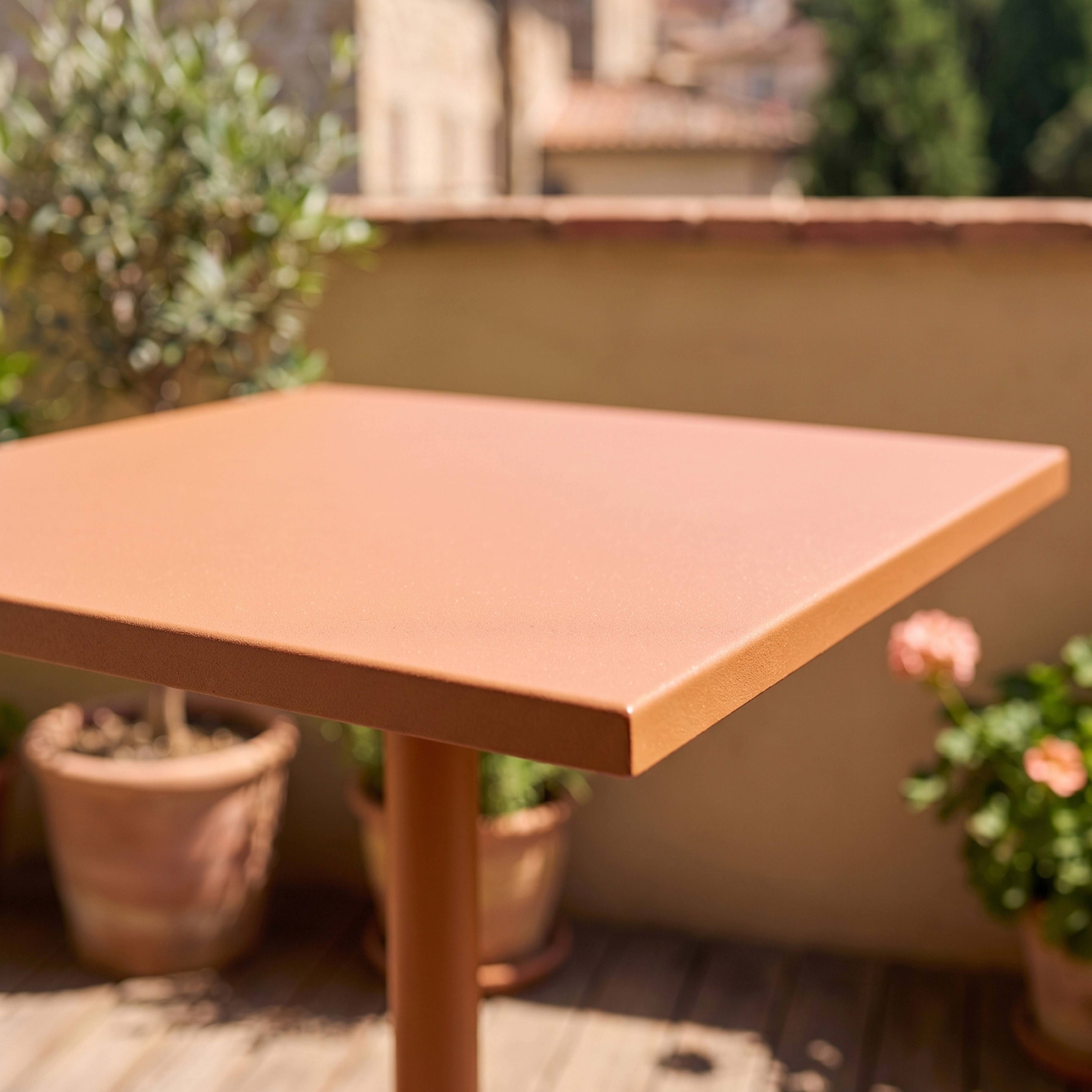 Oviala - Table de jardin carrée bistrot avec plateau rabattable 70 cm caramel Palavas - Oviala - Image 3