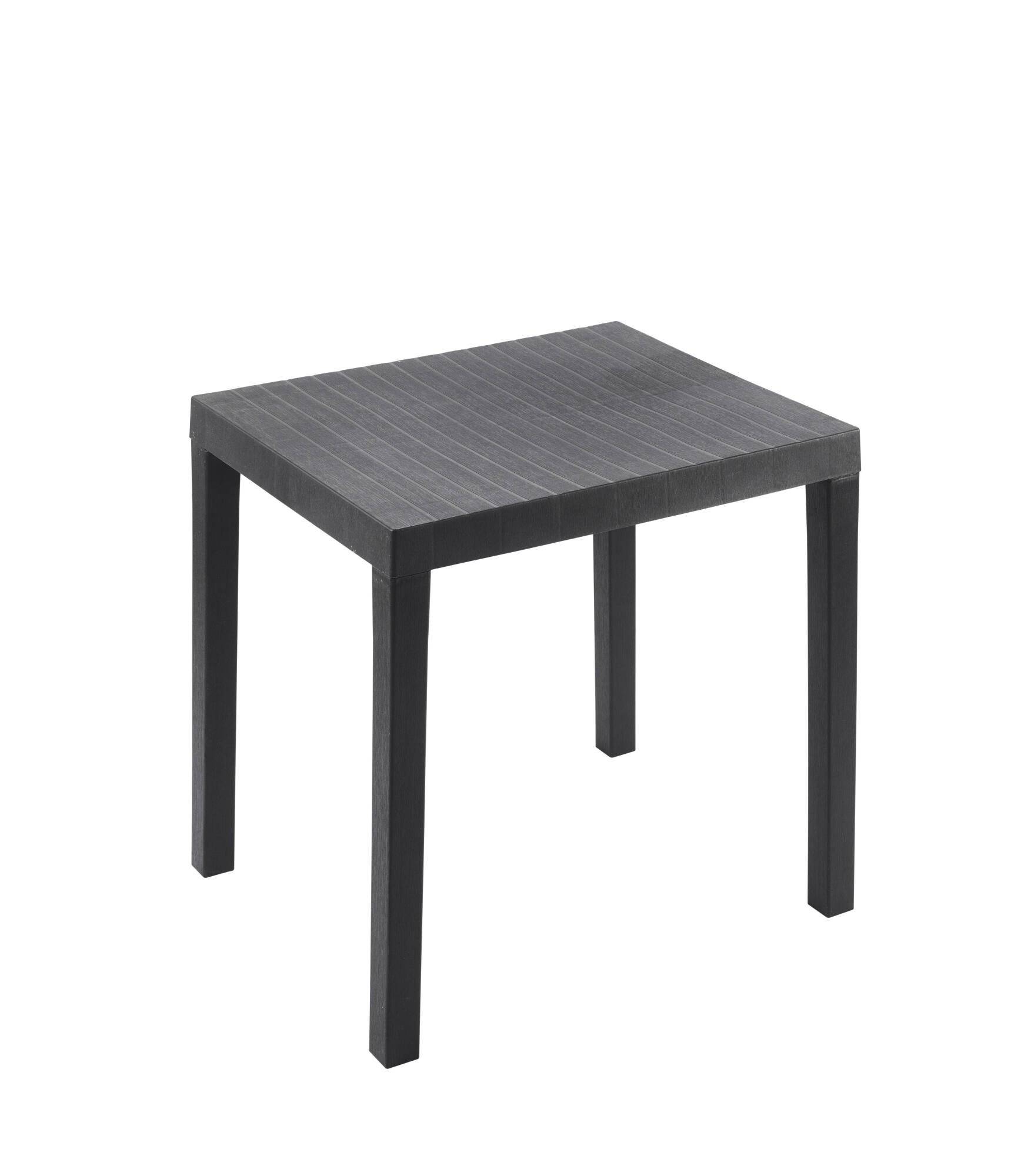 Dmora - Salon d'extérieur Ortisei, Composition de jardin avec 1 table rectangulaire et 2 chaises pliantes, Salon intérieur et extérieur, Anthracite - Dmora - Imagen 4