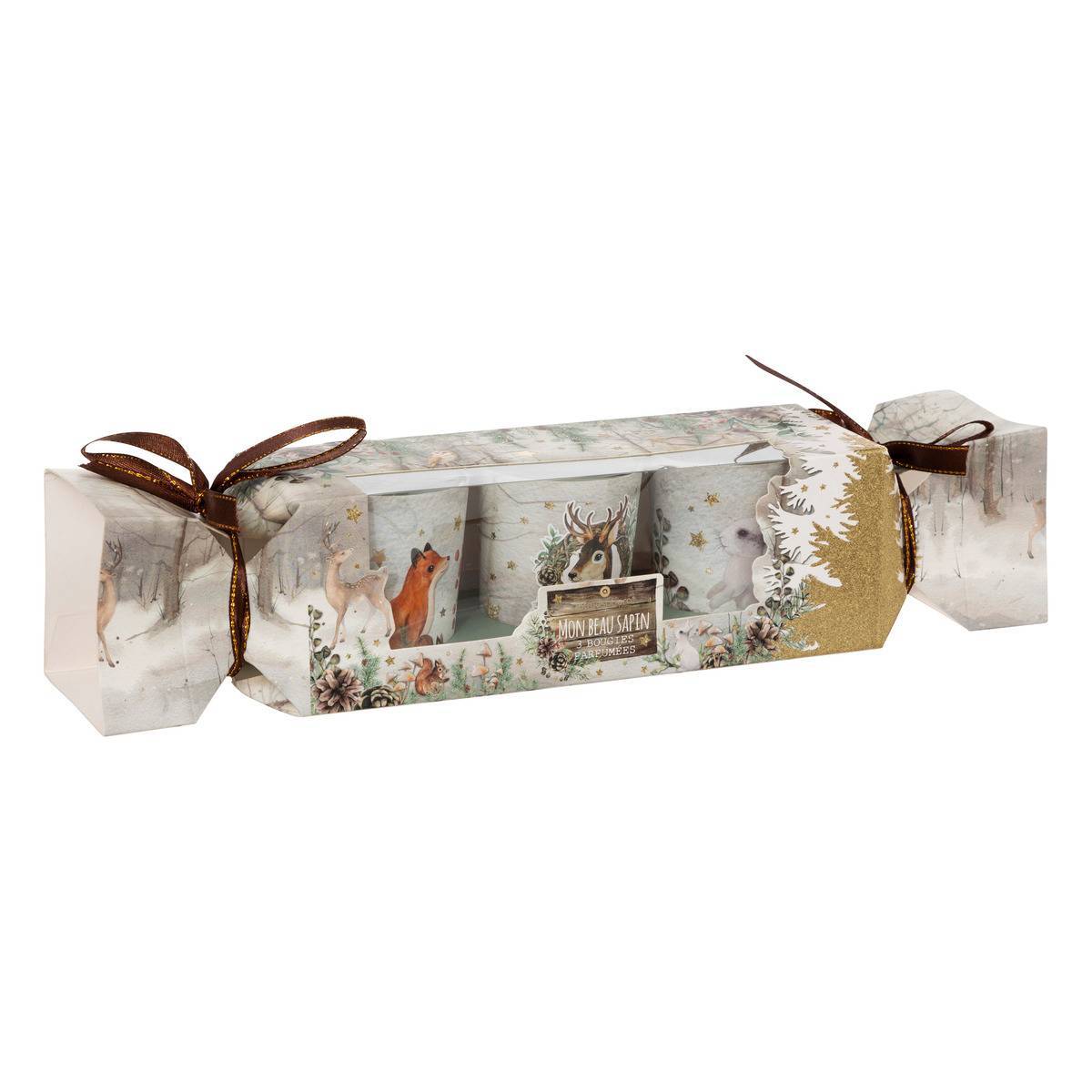 Fééric Lights & Christmas - Bougie parfumée photophore imprimé bois 45g x3 - Feeric Lights & Christmas - Imagen 1