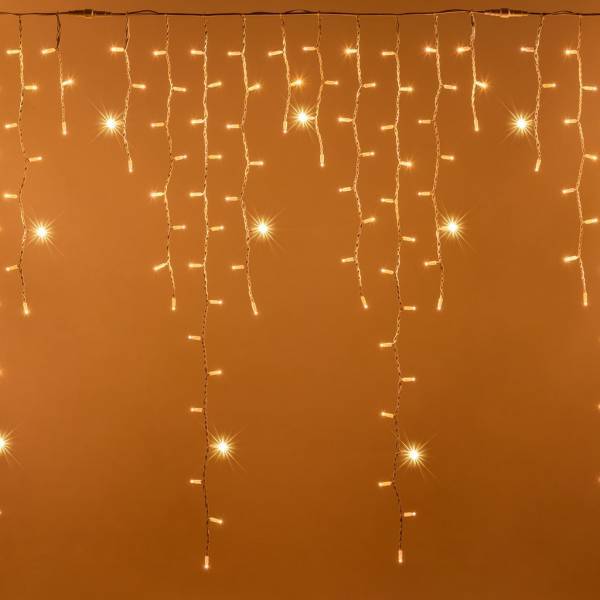 Lotti - Guirlande stalactite 3M H 1.5M 228 MaxiLED blanc chaud avec clignotement raccordable 230V câble blanc IP67 Lotti - Imagen 1
