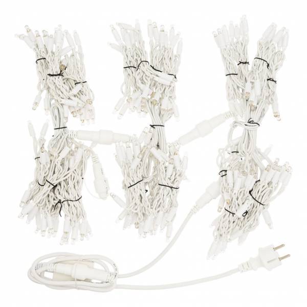 Lotti - Guirlande stalactite 3M H 1.5M 228 MaxiLED blanc chaud avec clignotement raccordable 230V câble blanc IP67 Lotti - Imagen 3