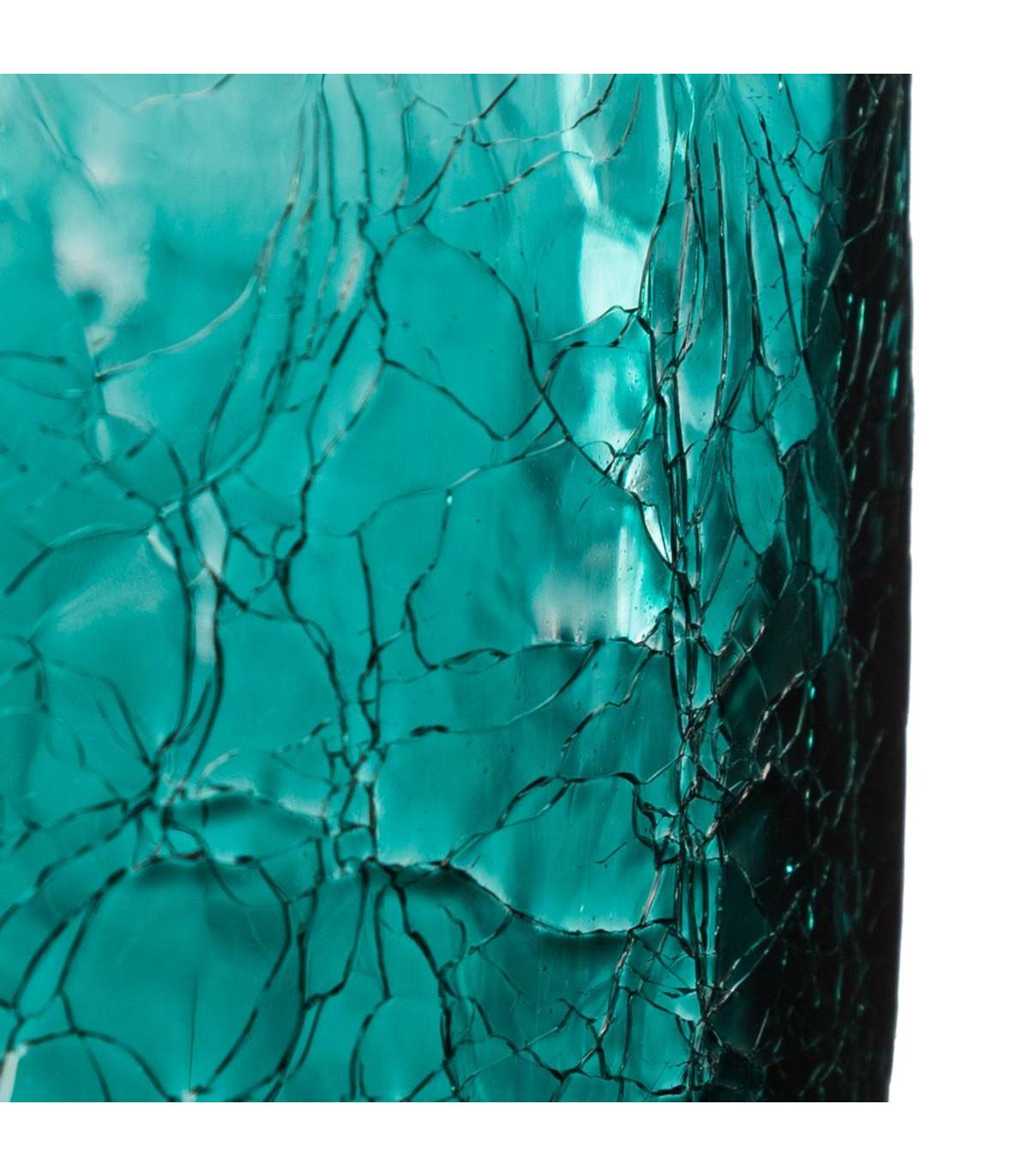 Vase cylindrique en Verre craquelé H 30 cm - Imagen 2