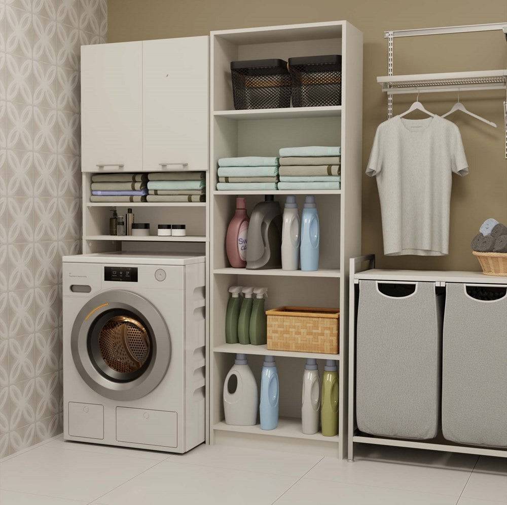 Importdistrib - Meuble pour machine à laver 180X64X30 cm beige - Image 6