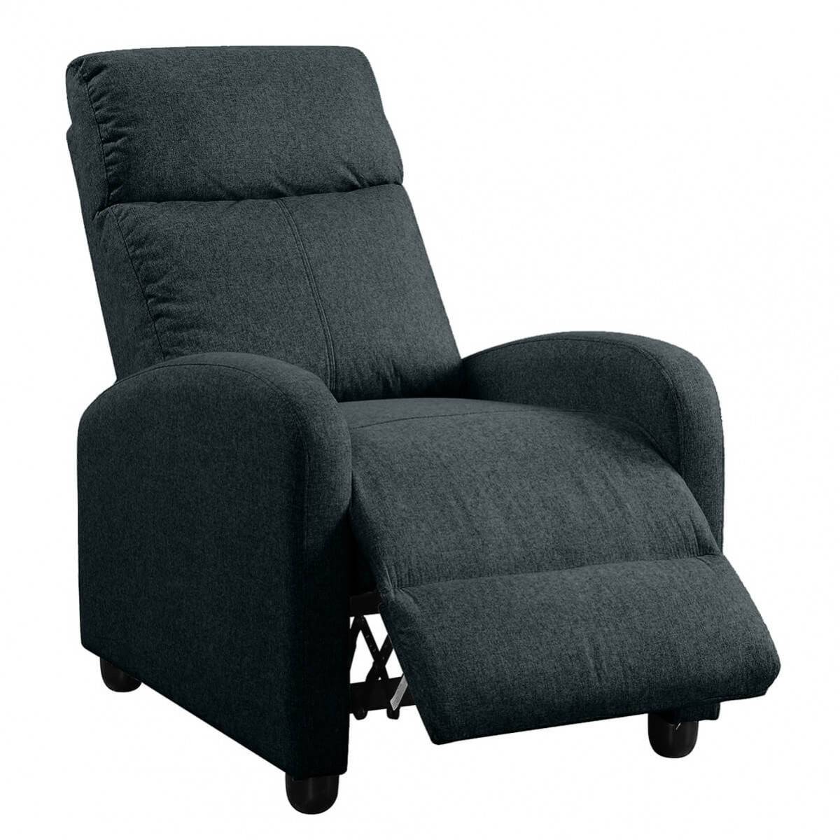 Fauteuil Relax Pushback Tissu Gris Foncé - MELBOURNE - Image 3