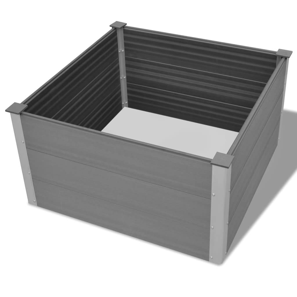 Helloshop26 - Jardinière lit surélevé plantes fleurs jardin WPC 100 x 100 x 54 cm gris - Imagen 2