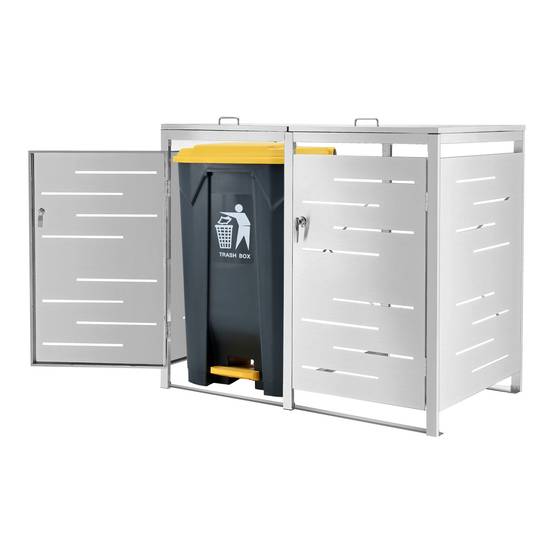 Cache poubelle extérieur Fahrenwalde acier 116 x 132 x 80 cm en.casa - Imagen 1