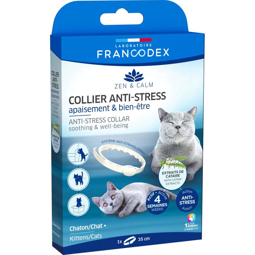 Francodex - Collier Anti-Stress apaisement et bien-être pour chatons et chats - Imagen 1