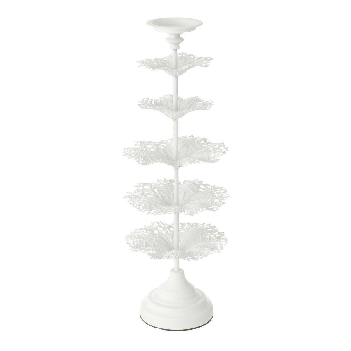 J-Line - Photophore Design en Métal "Arbre" 62cm Blanc - Image 1