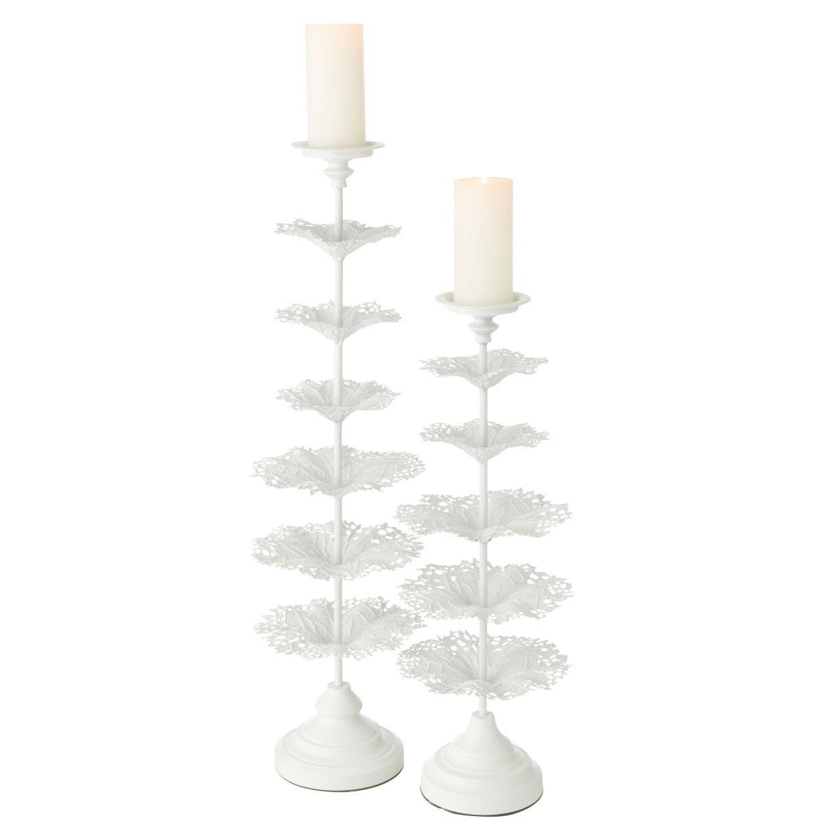 J-Line - Photophore Design en Métal "Arbre" 62cm Blanc - Image 4
