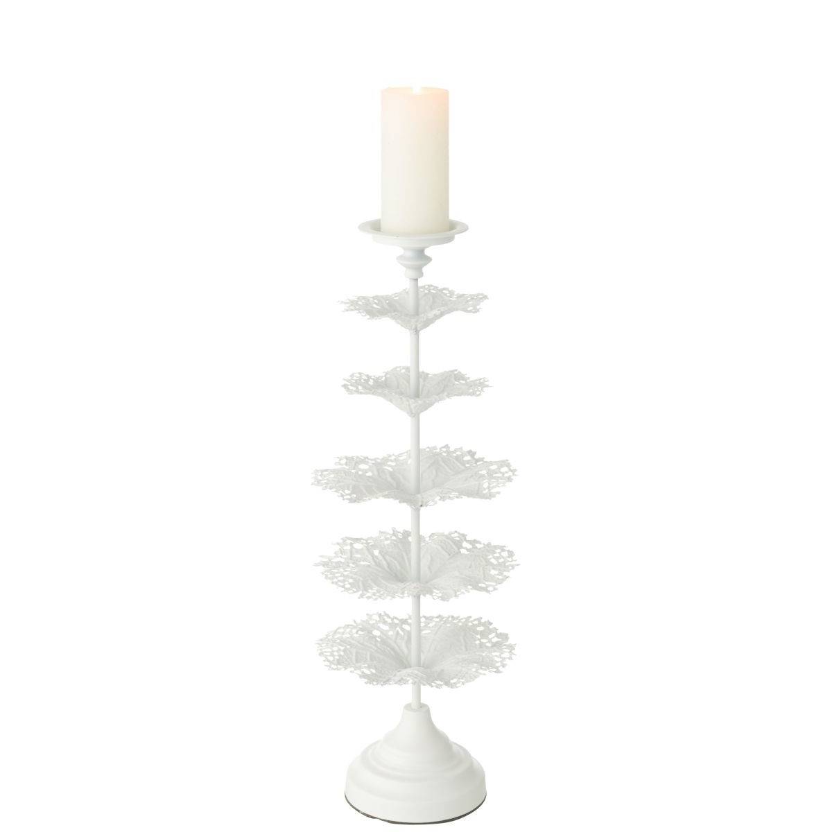 J-Line - Photophore Design en Métal "Arbre" 62cm Blanc - Image 2