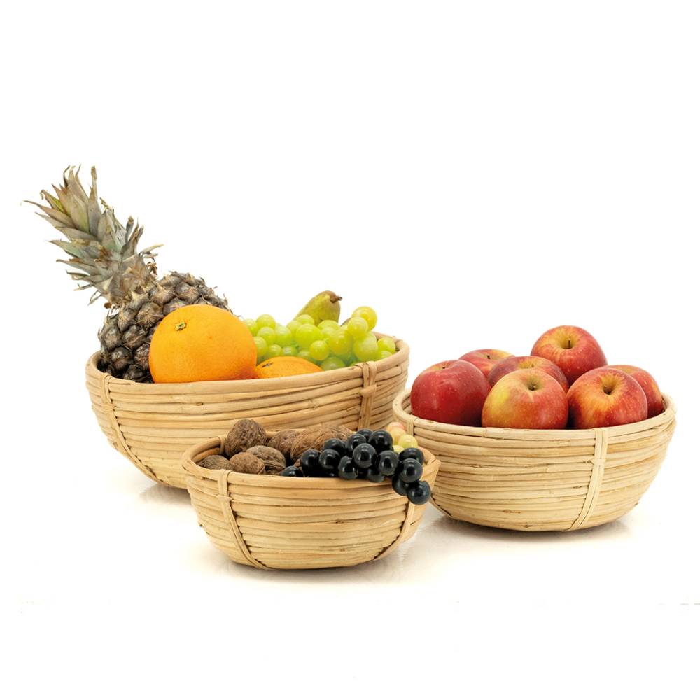 Aubry Gaspard - Corbeilles rondes en rotin naturel (lot de 3) - Imagen 2