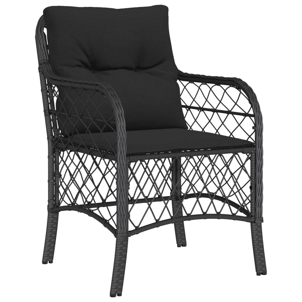 Ensemble Table et Chaises de Jardin 4 Personnes, Table Bois 150cm et Fauteuils en Résine Tressée Noire – ComfortXL Outdoor Living - Image 3