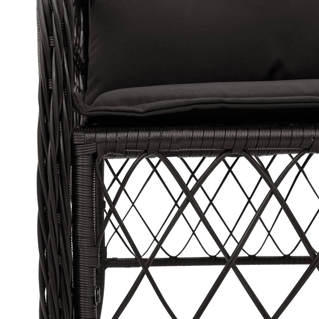 Ensemble Table et Chaises de Jardin 4 Personnes, Table Bois 150cm et Fauteuils en Résine Tressée Noire – ComfortXL Outdoor Living - Image 5
