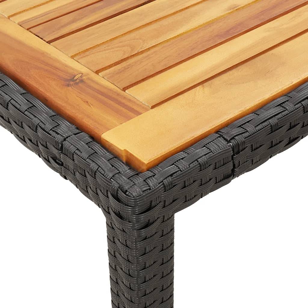 Ensemble Table et Chaises de Jardin 4 Personnes, Table Bois 150cm et Fauteuils en Résine Tressée Noire – ComfortXL Outdoor Living - Image 6
