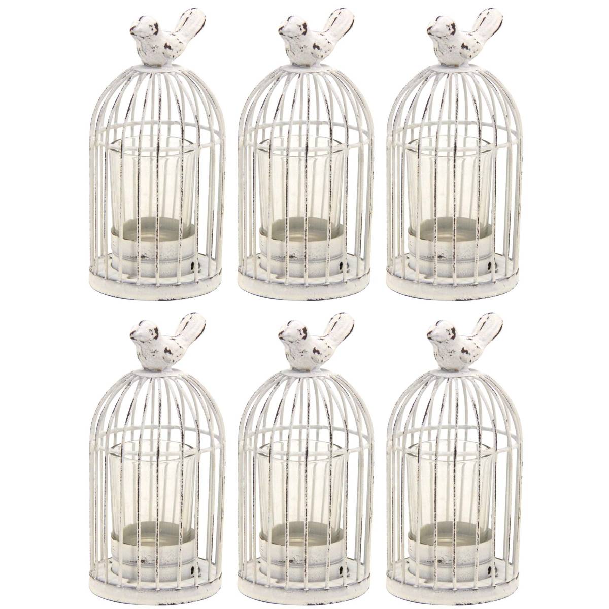 Aubry Gaspard - Photophore cage en métal laqué vieilli (Lot de 6) - Imagen 1