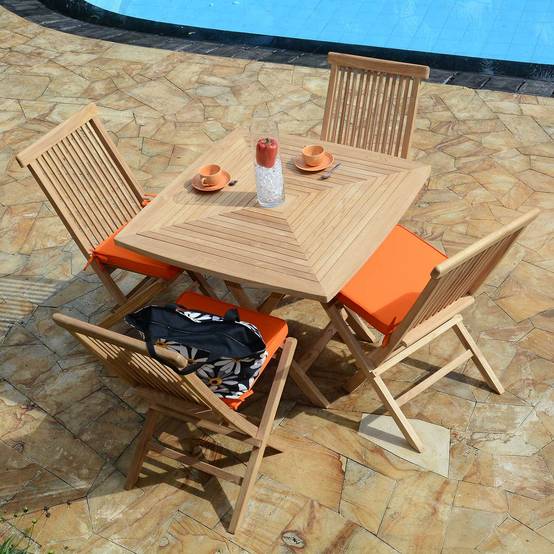 Teck'Attitude - Salon de jardin en teck massif Paolo, 4 places - TECK'Attitude - Imagen 6