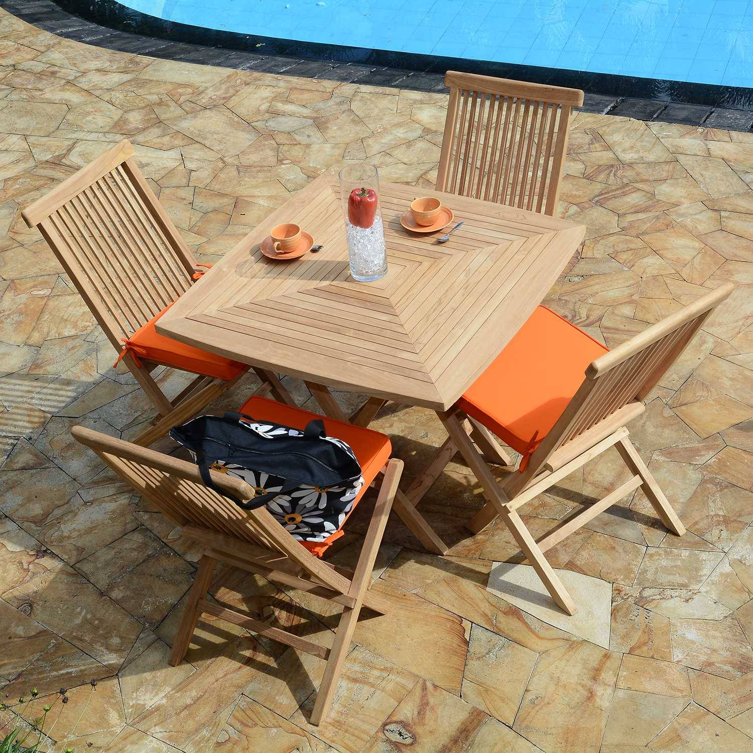 Teck'Attitude - Salon de jardin en teck massif Paolo, 4 places - TECK'Attitude - Imagen 6