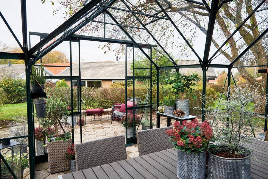 Halls - Serre en verre trempé 13 m² ICON Gardenhouse 8 + embase, vert - Halls - Image 5