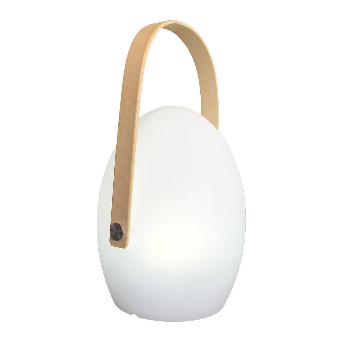 Wilsa Garden - Lampe LED extérieure sans fil ovale multicolore avec anse bambou FARO - Imagen 2