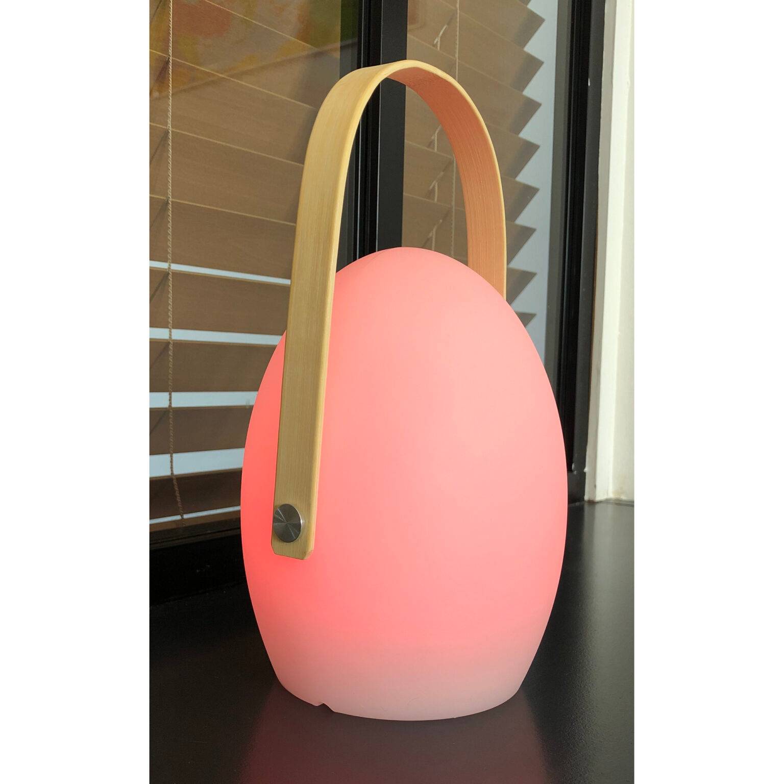 Wilsa Garden - Lampe LED extérieure sans fil ovale multicolore avec anse bambou FARO - Imagen 6