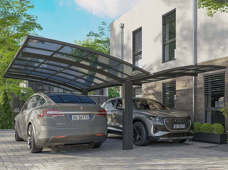 Carport Aluminium Autoportant BOLTON - 500 x 600 - 2 Voiture - Imagen 3