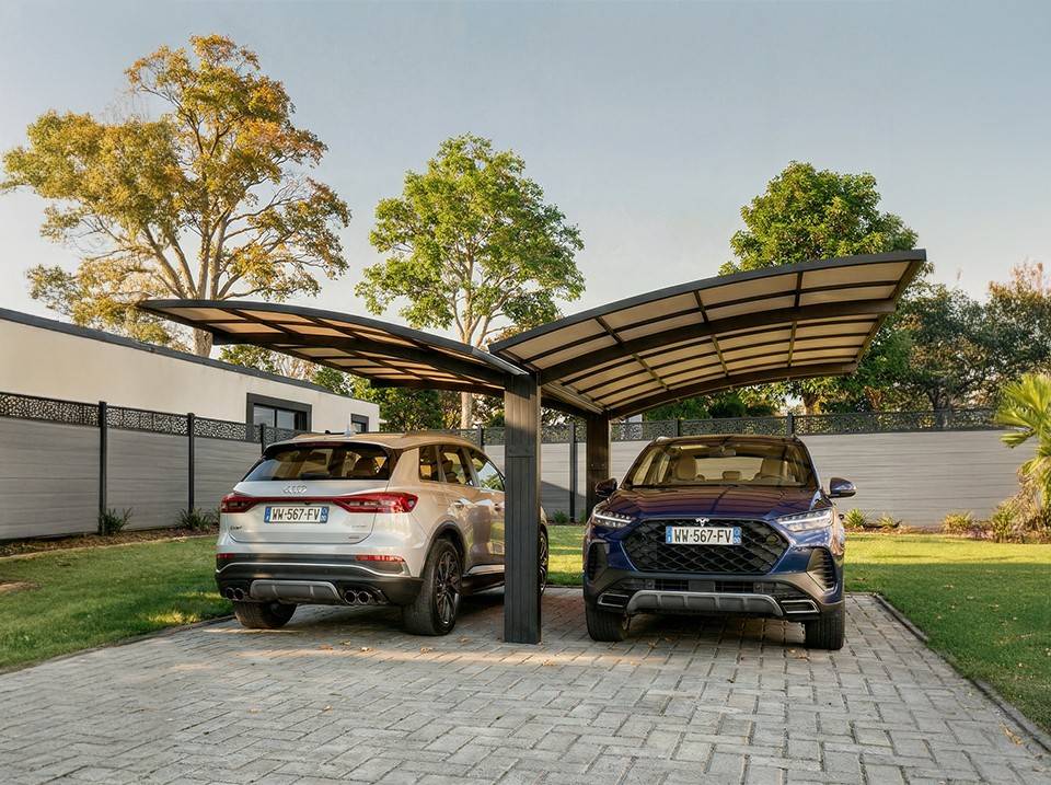 Carport Aluminium Autoportant BOLTON - 500 x 600 - 2 Voiture - Imagen 1