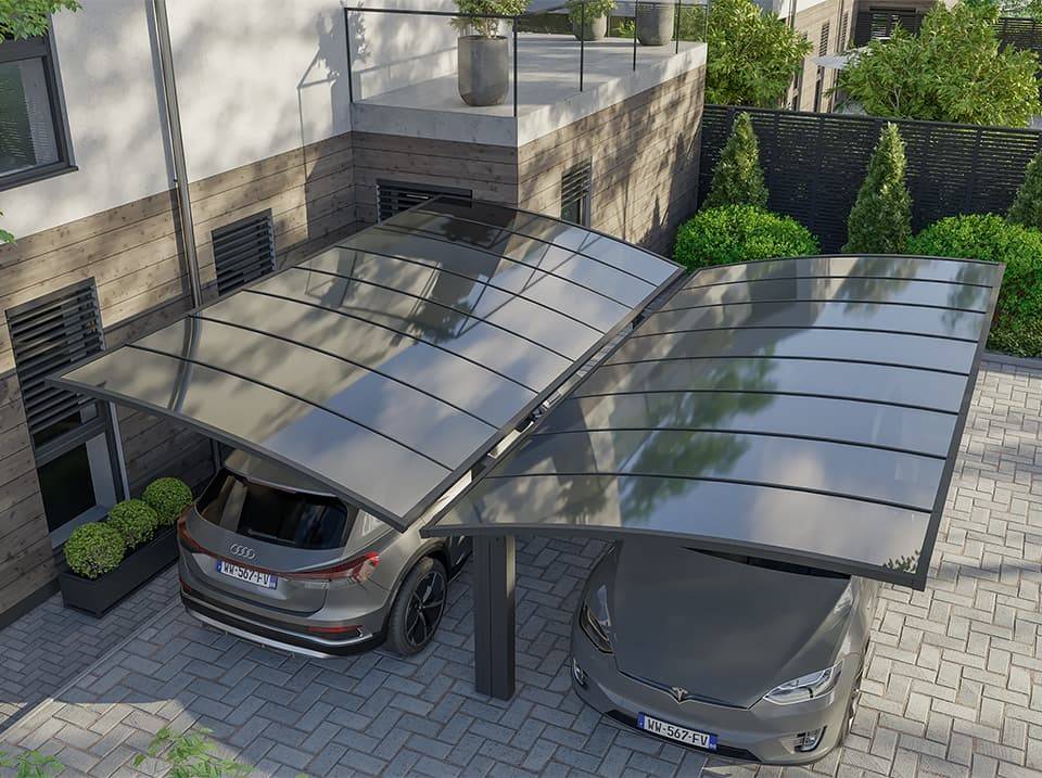 Carport Aluminium Autoportant BOLTON - 500 x 600 - 2 Voiture - Imagen 4
