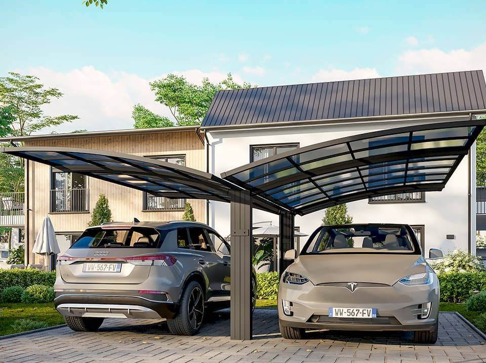 Carport Aluminium Autoportant BOLTON - 500 x 600 - 2 Voiture - Imagen 2