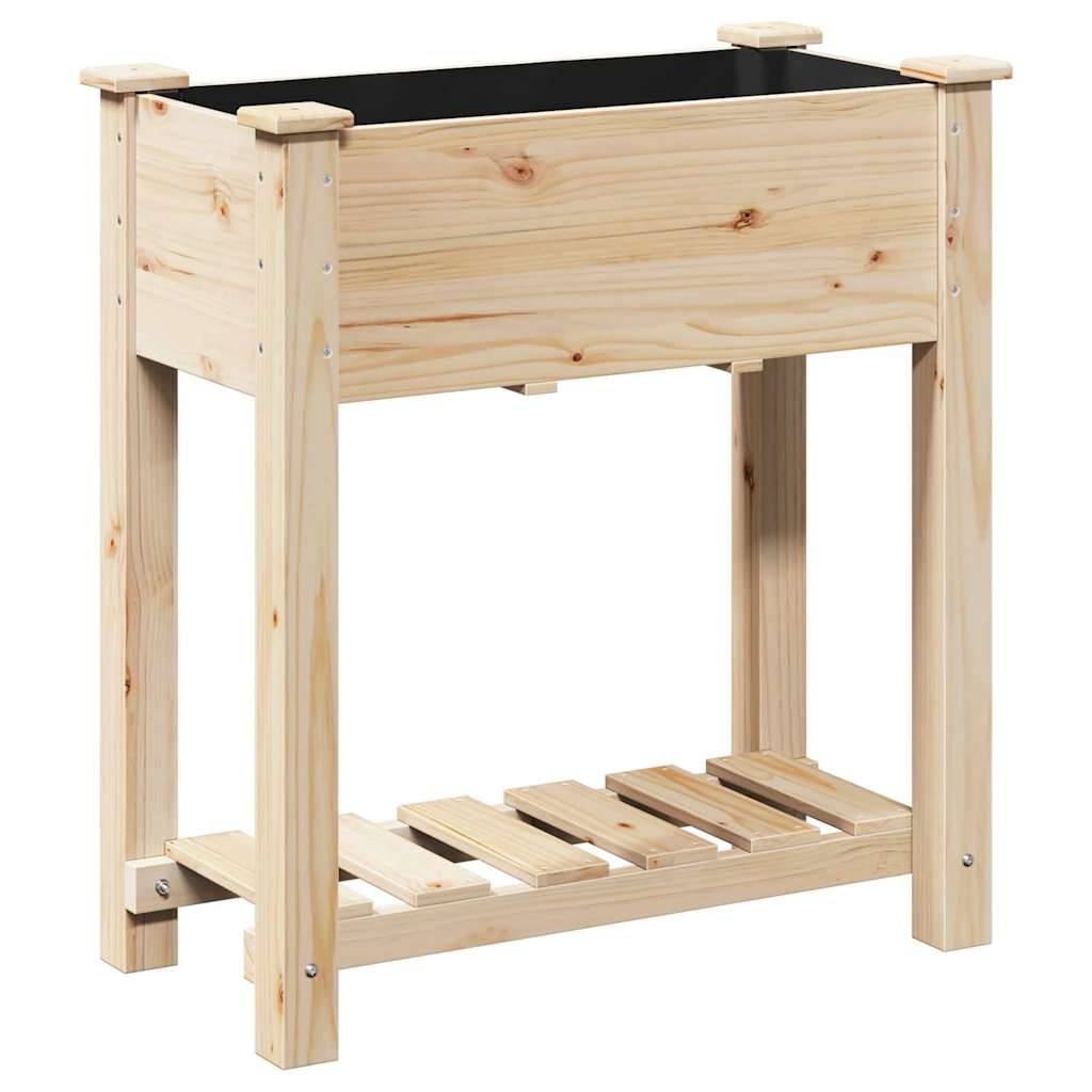 Cache-pot, Pot De Fleurs avec étagère Beige 71 x 37 x 76.5 cm g373 - Image 1