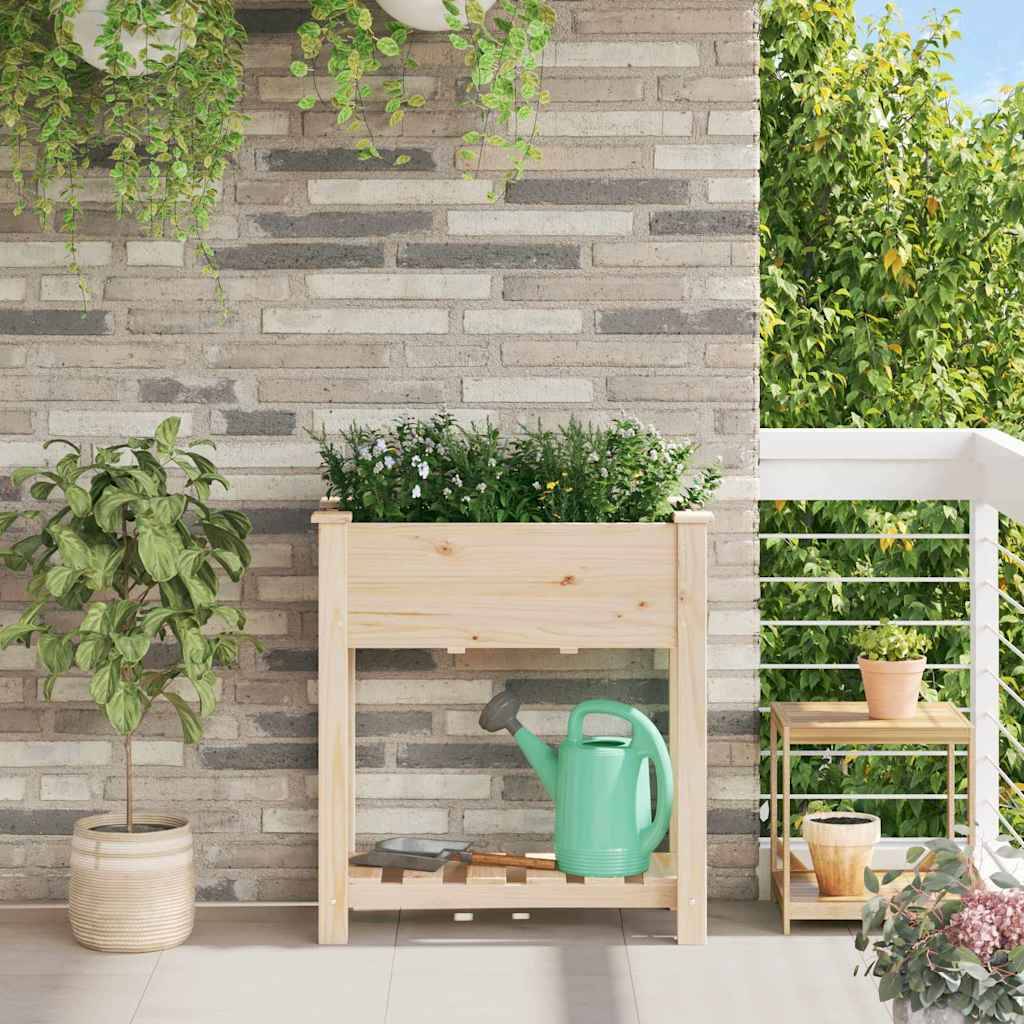 Cache-pot, Pot De Fleurs avec étagère Beige 71 x 37 x 76.5 cm g373 - Image 2