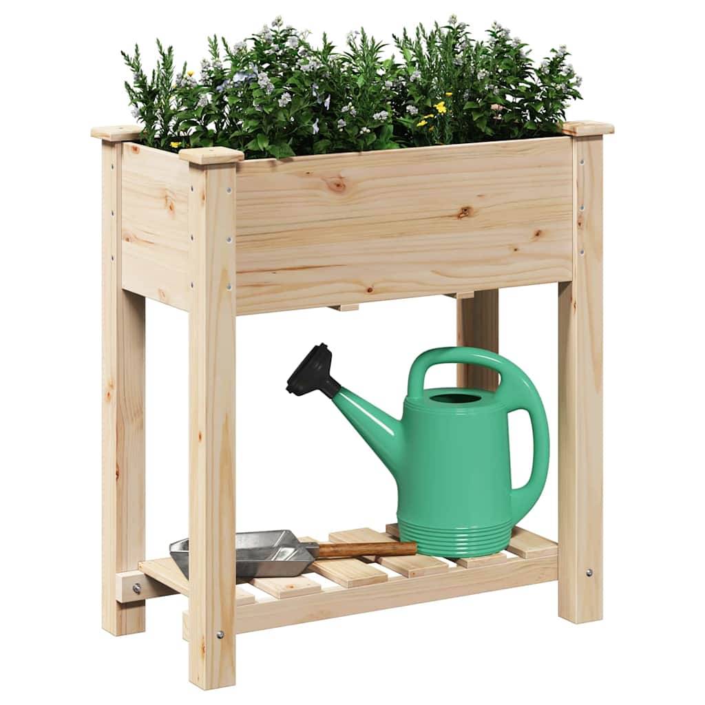 Cache-pot, Pot De Fleurs avec étagère Beige 71 x 37 x 76.5 cm g373 - Image 3