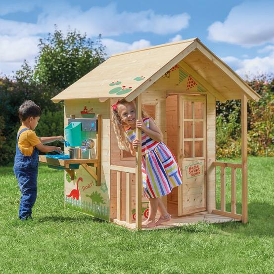 Cabane enfant bois FSC avec cuisine extérieure et demi-porte – TP Toys - Image 1