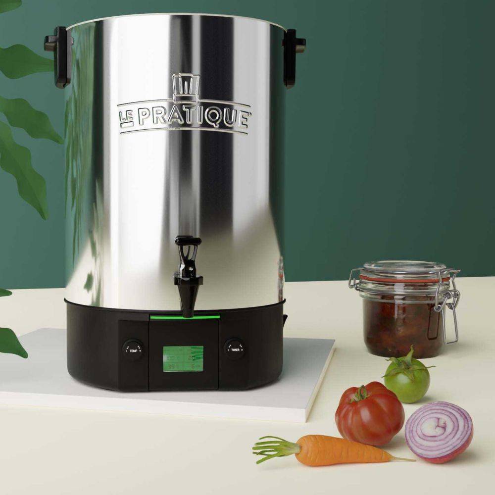 LE PRATIQUE - Stérilisateur électronique en inox 14 bocaux 2200 W avec 6 bocaux Stérilisateur + 6 bocaux de 500 ml - Imagen 2