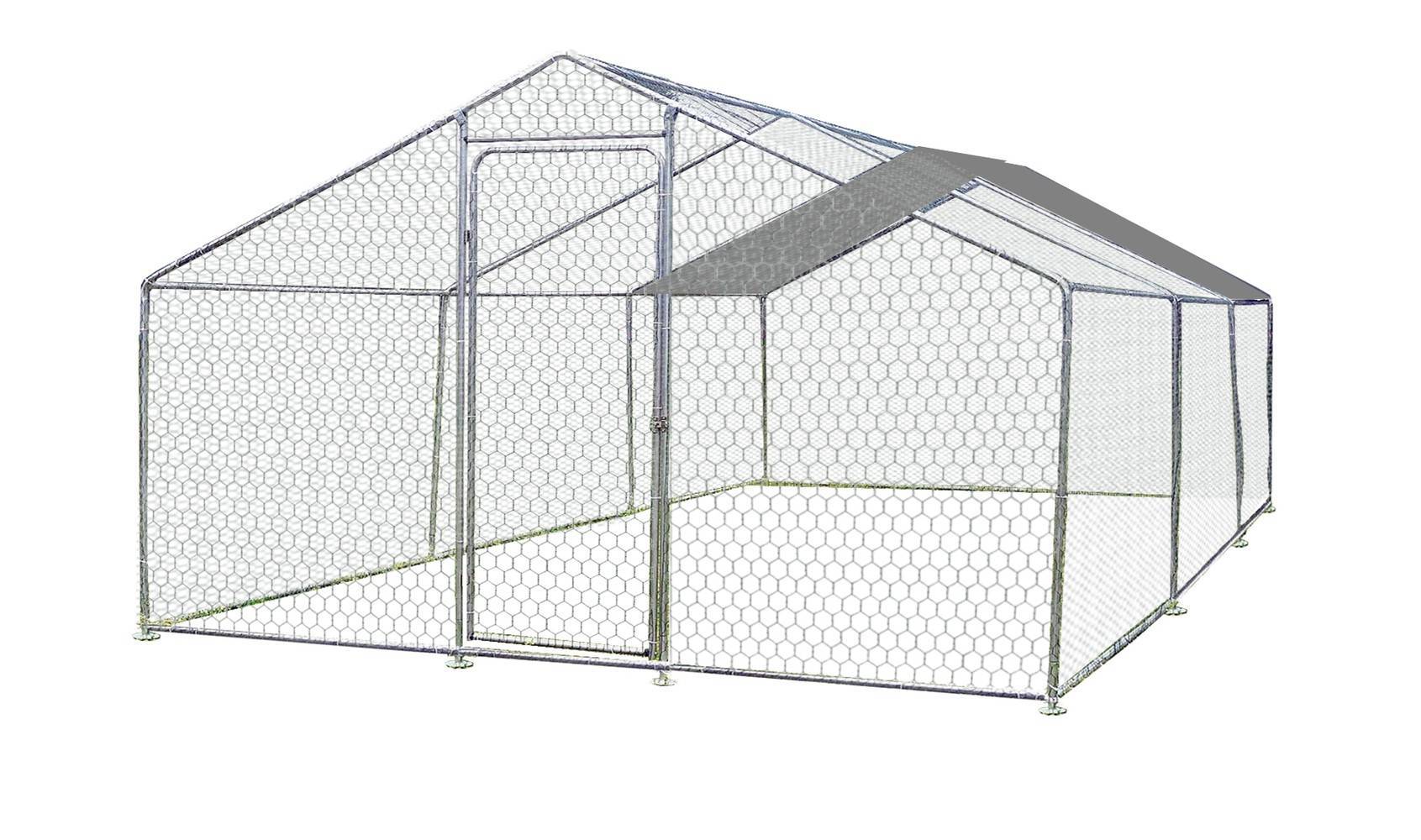 Habrita - Enclos parc grillagé pour animaux 18 m2 - 8-20 poules - avec bâche de toit Habrita - Imagen 1