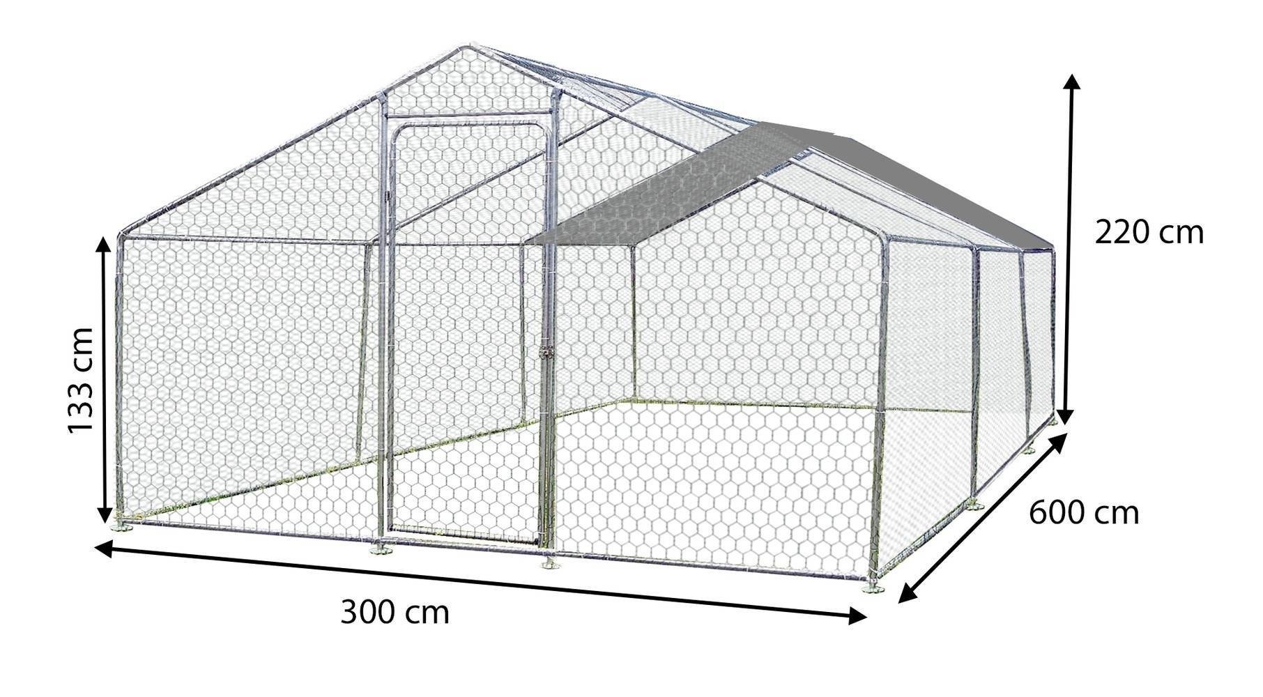 Habrita - Enclos parc grillagé pour animaux 18 m2 - 8-20 poules - avec bâche de toit Habrita - Imagen 2