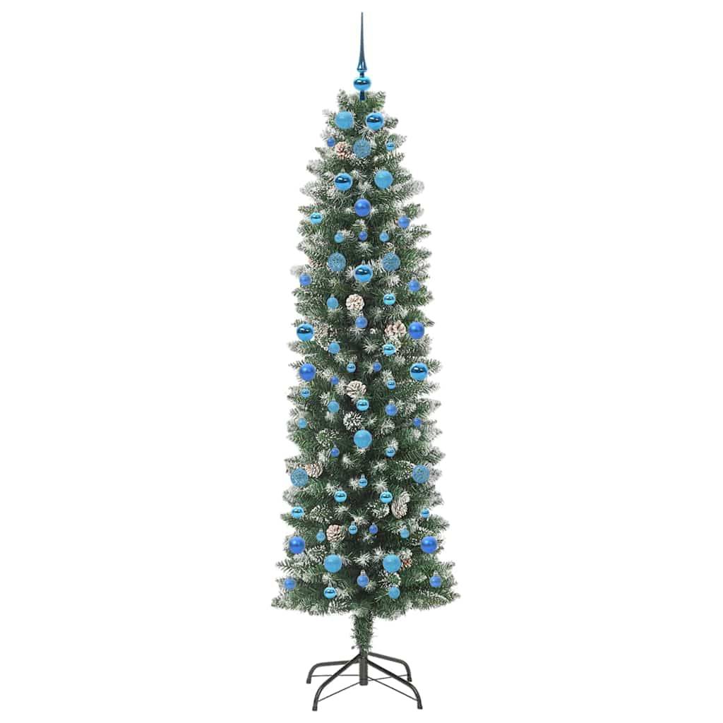 Vidaxl - Arbre de Noël artificiel slim Vert et blanc 210 cm vidaXL 3395312 - Image 5