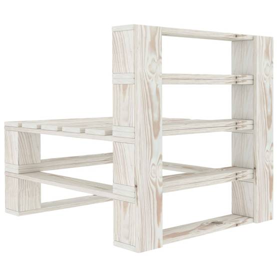 Module Canapé Central Palette Pin Massif Déco Salon Jardin Blanc 60 cm – ComfortXL Outdoor Living - Image 3