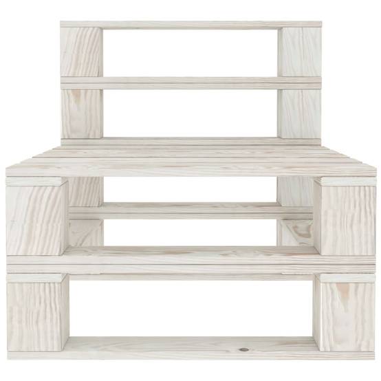 Module Canapé Central Palette Pin Massif Déco Salon Jardin Blanc 60 cm – ComfortXL Outdoor Living - Image 2